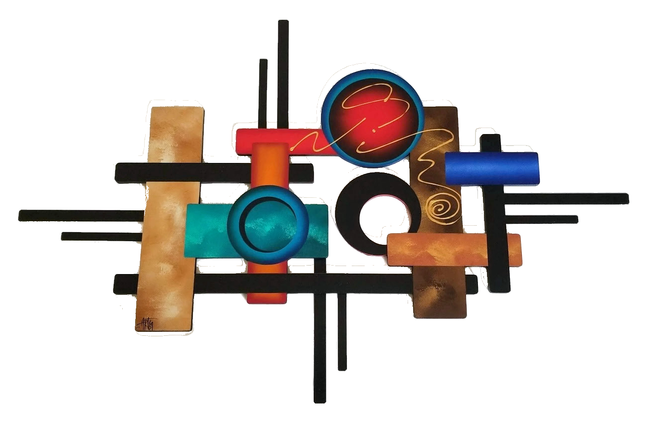 MidCentury Modern Wood Metal Wall Sculpture 54x34, Abstract Wall Art