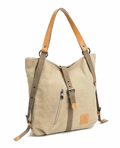 Women Casual Canvas Shoulder Bags Fashion Backpack Convertible Tote ...