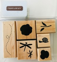 Country Garden Rubber Stamps Flowers Snail Dragonflies Close To My Heart #S654 - $7.00