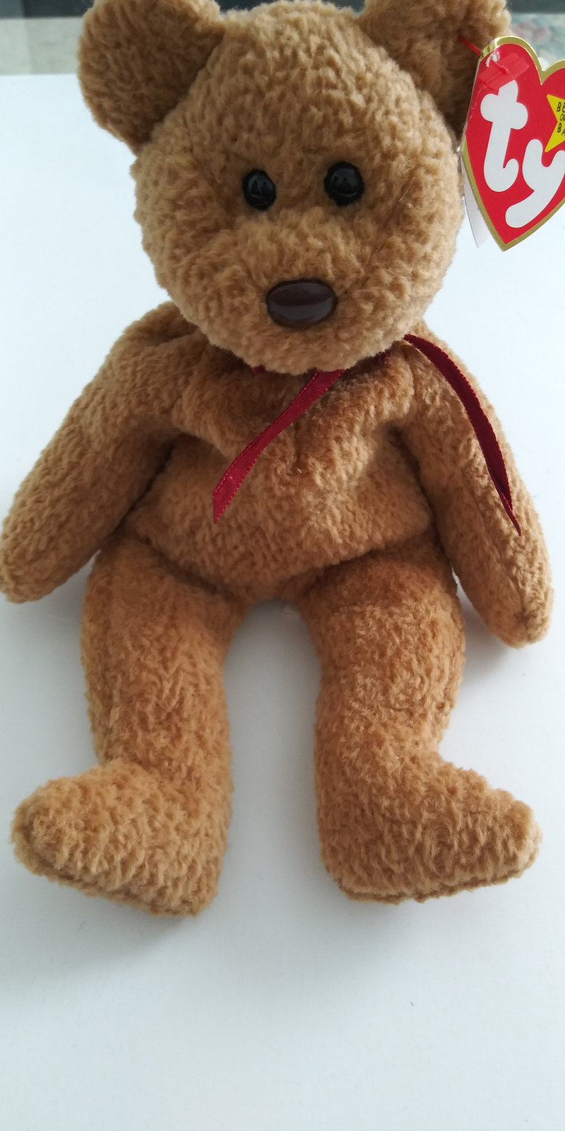 Very Rare 1996 Curly Brown Nose Beanie Baby with Errors - Retired