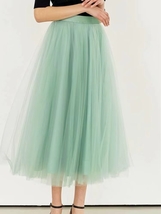 Mint Green Tulle Midi Skirt Outfit Green Wedding Bridesmaid Tulle Skirts Custom image 5