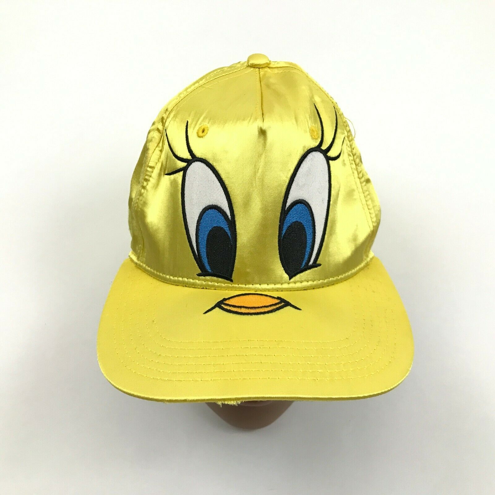 Looney Tunes Tweety Bird Women Snapback Hat Satin Yellow Baseball Cap 