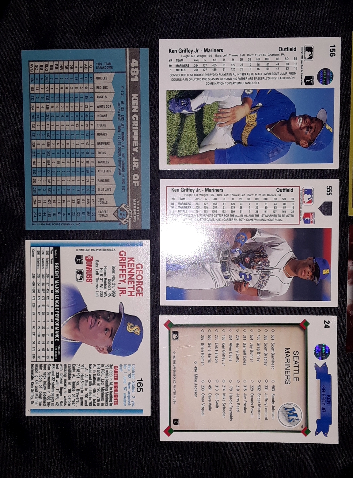 Ken Griffy Jr Lot Of 7 MLB Baseball Cards Baseball Cards