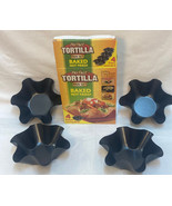 Perfect Tortilla Pan Set 4 Non Stick Pans Baked Not Fried Taco Salad Bow... - $12.86