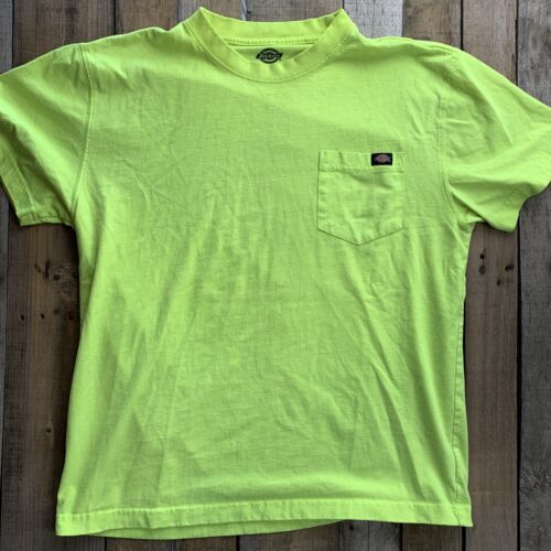 Dickies Neon Yellow Pocket Men's T-Shirt Size L