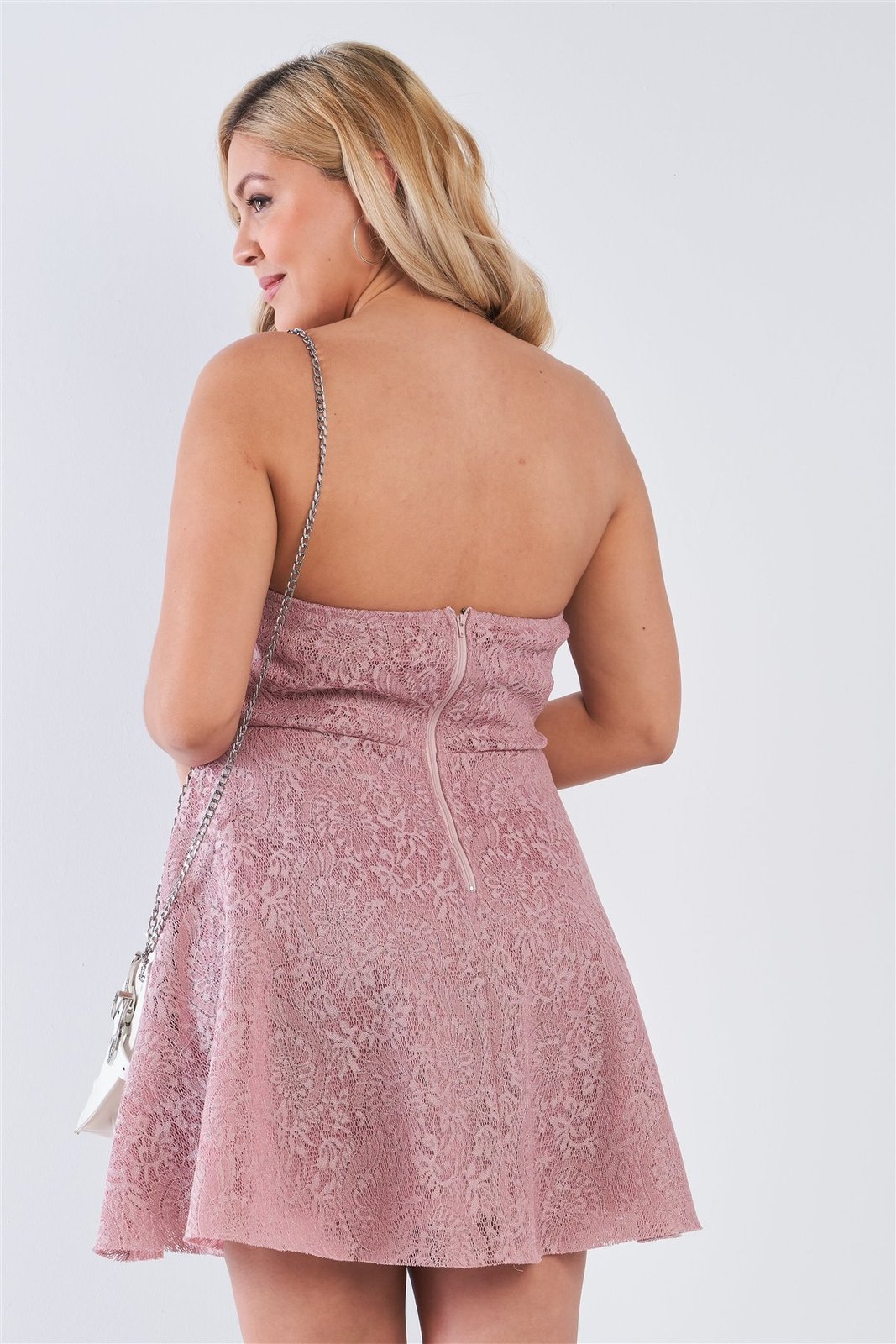 Plus Size Floral Lace Strapless Fit And Flare Mini Dress Dresses 2329