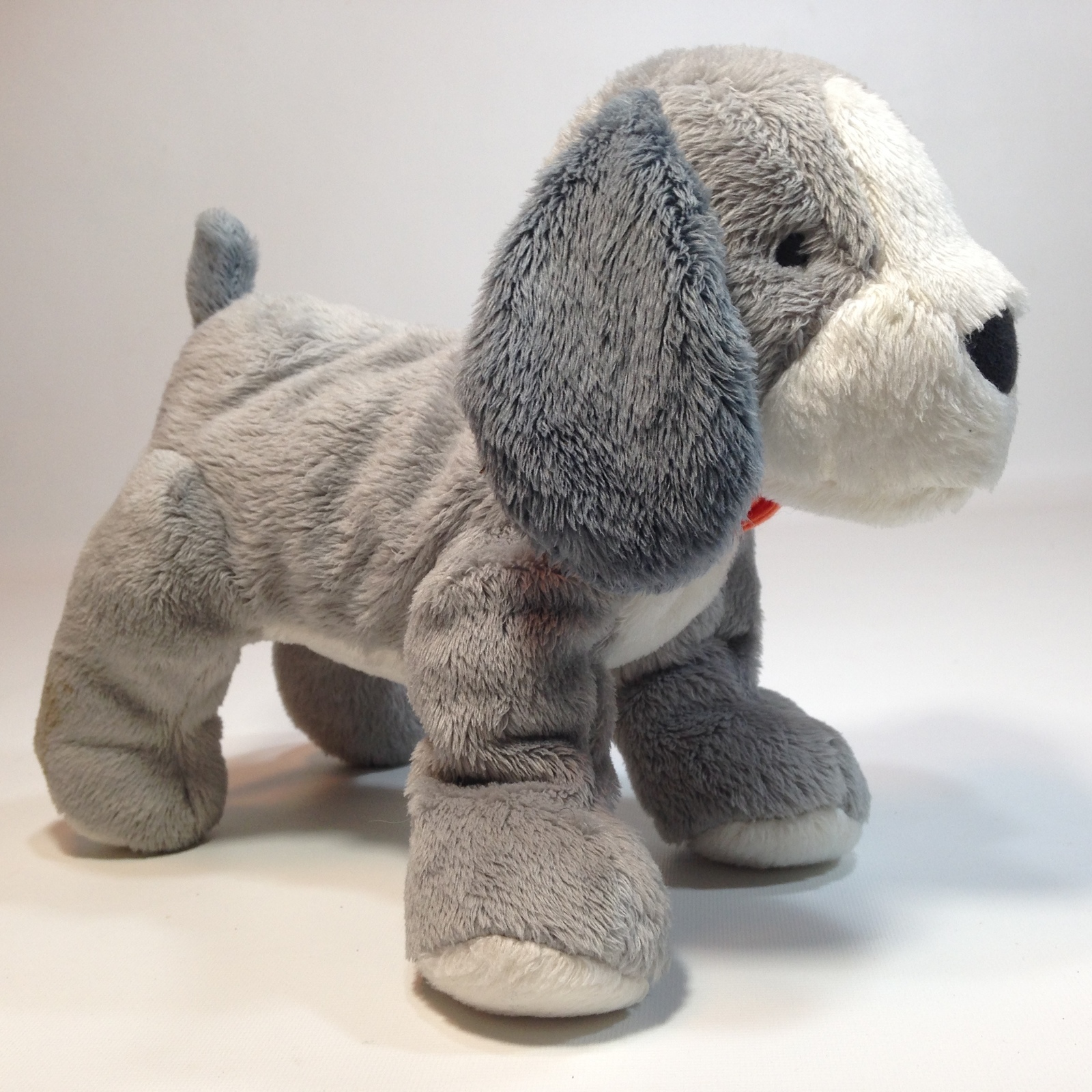 Carters Plush Puppy Dog Orange Bandana Scarf White Gray Grey Stuffed