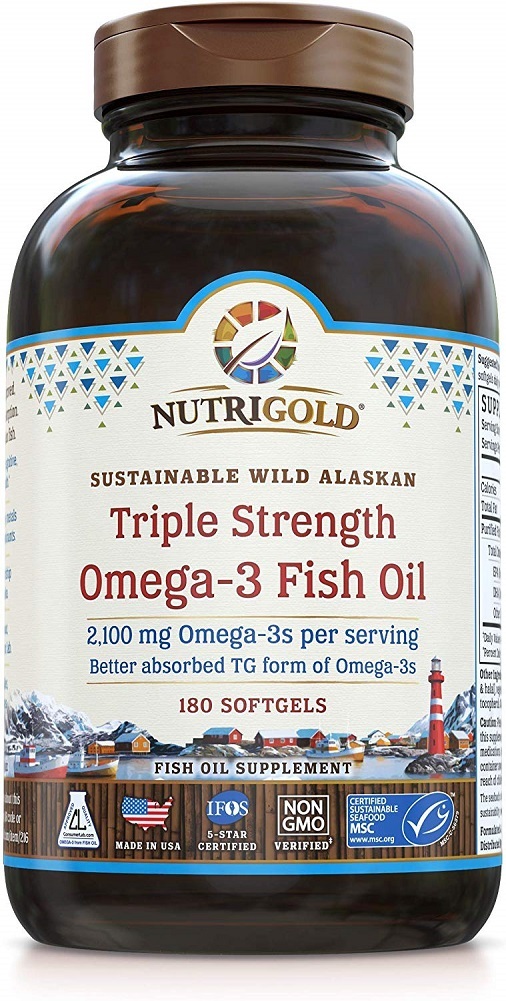 Nutrigold Triple Strength Omega-3 Fish Oil Supplement, Better (180 Softgels)