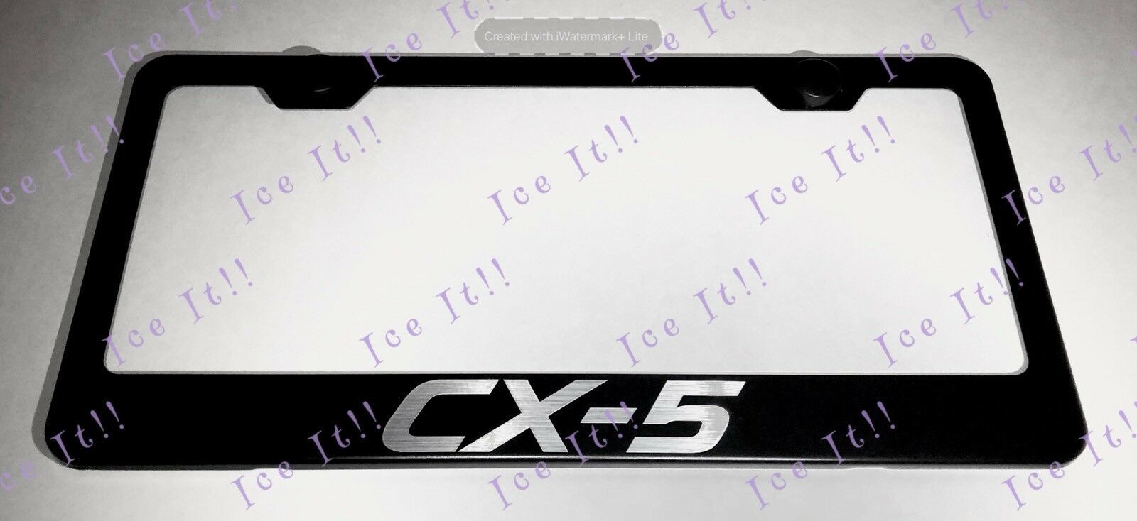 Mazda CX5 Stainless Steel Black License Plate Frame Rust Free Caps