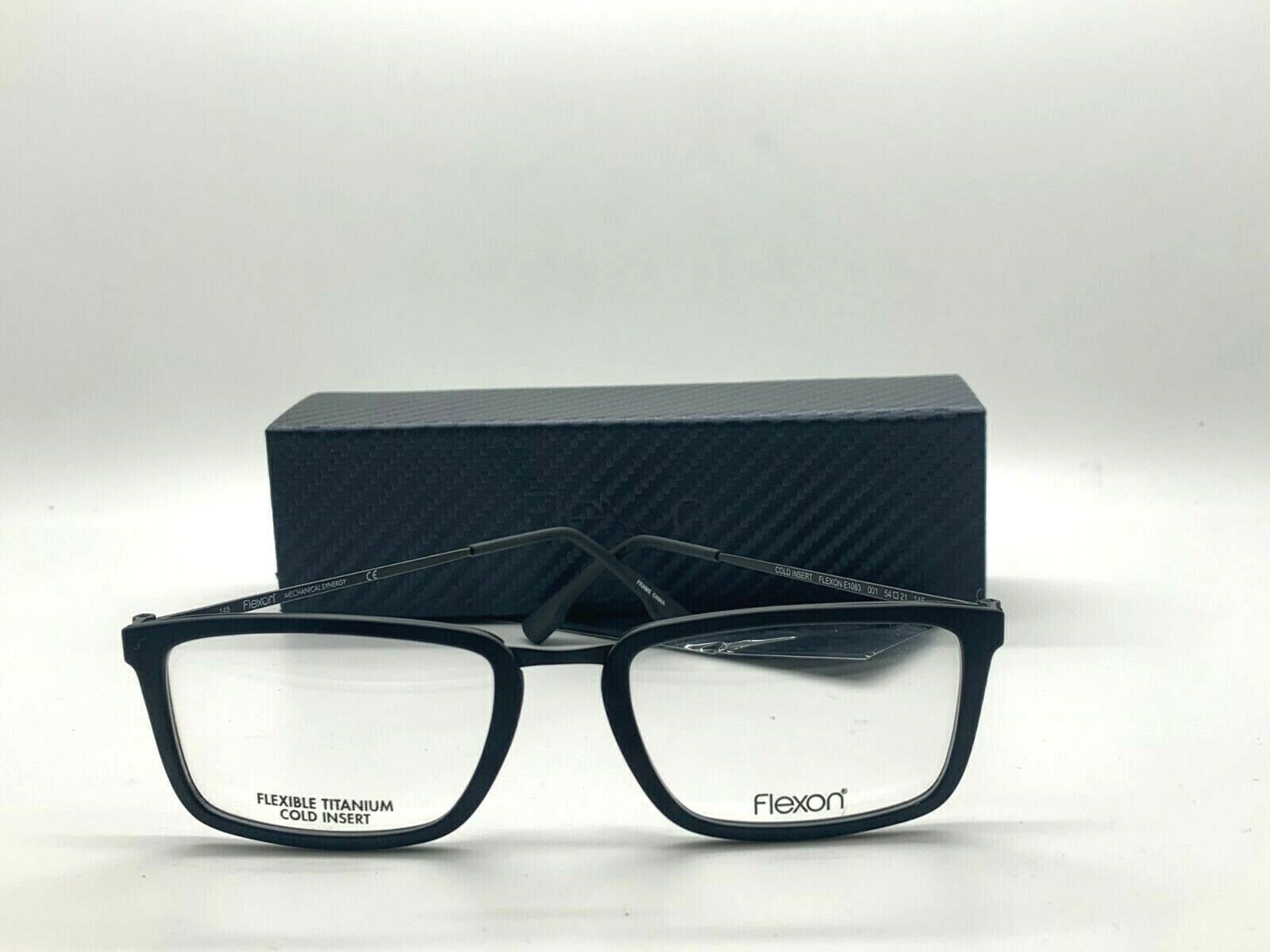 NEW FLEXON E1083 001 BLACK FLEXIBLE TITANIUM COLD INSERT Eyeglasses