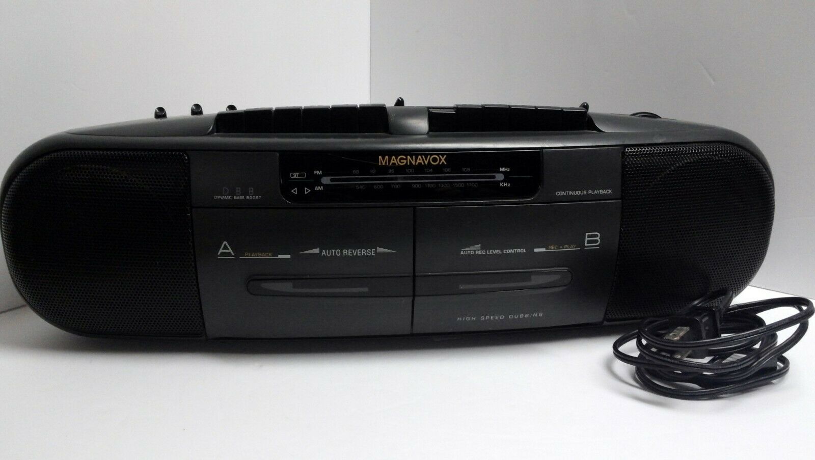 Vintage Magnavox Boombox Portable Am Fm Radio Cassette Player Recorder