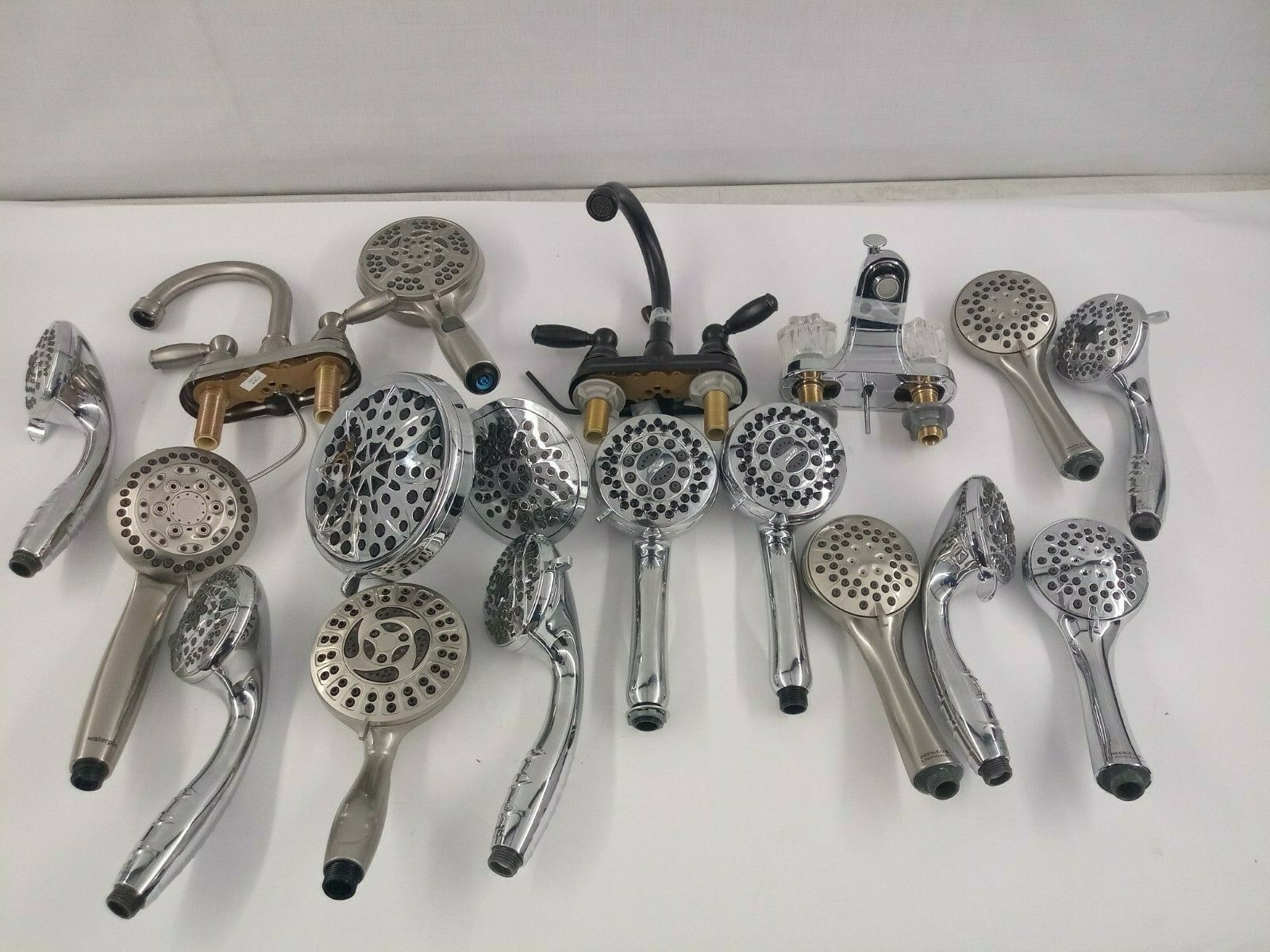 Lot Of 15 Shower Head/Wands And 3 Faucets Various Brands Display See