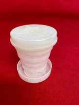 Vintage Travel Cup Sheer Plastic Collapsible Folding 2 3/4” Tall Unmarked - £5.68 GBP