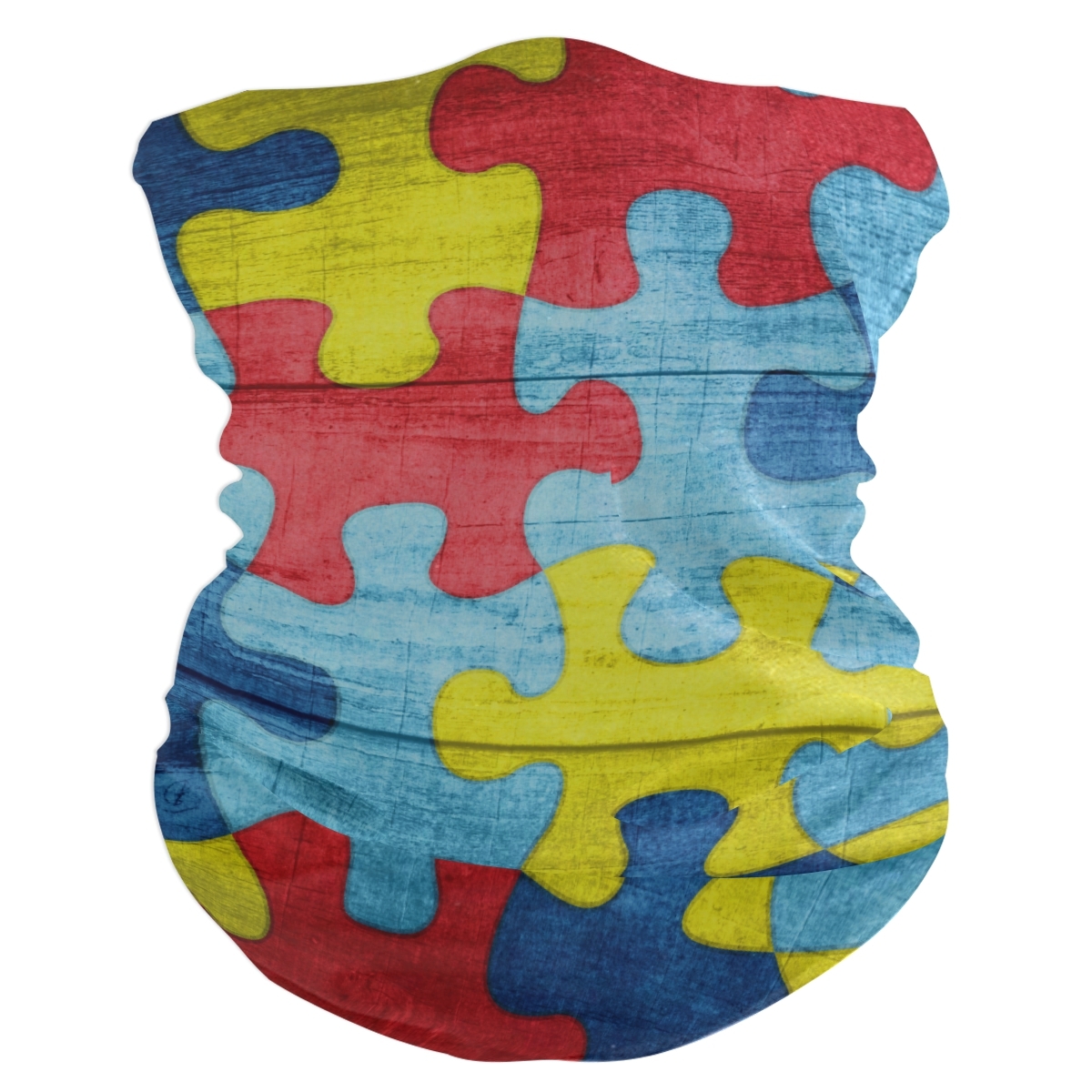 Colorful Autism Awareness Puzzle Wood Elastic Headbands Head Wrap Shawl