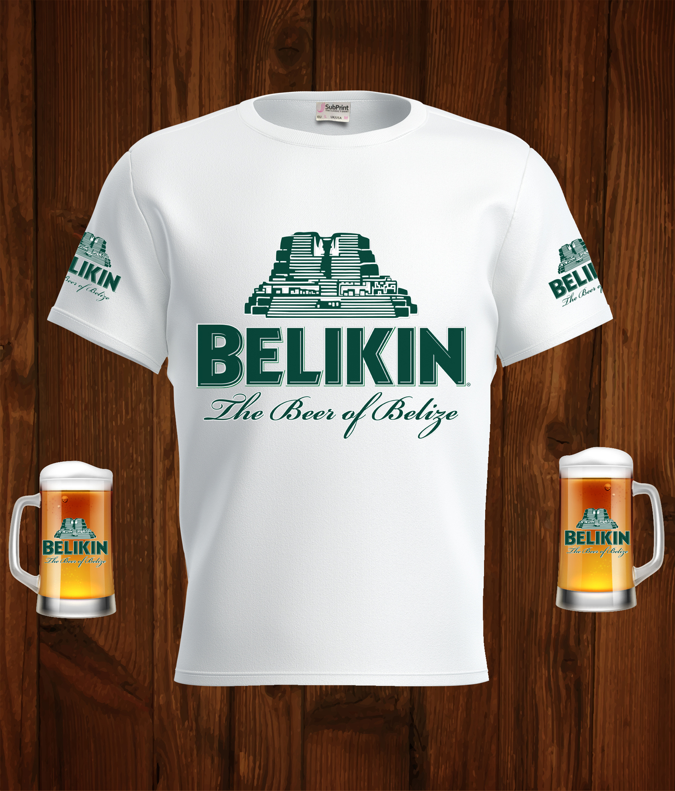 Belikin  Beer Logo White Short Sleeve  T-Shirt Gift New Fashion