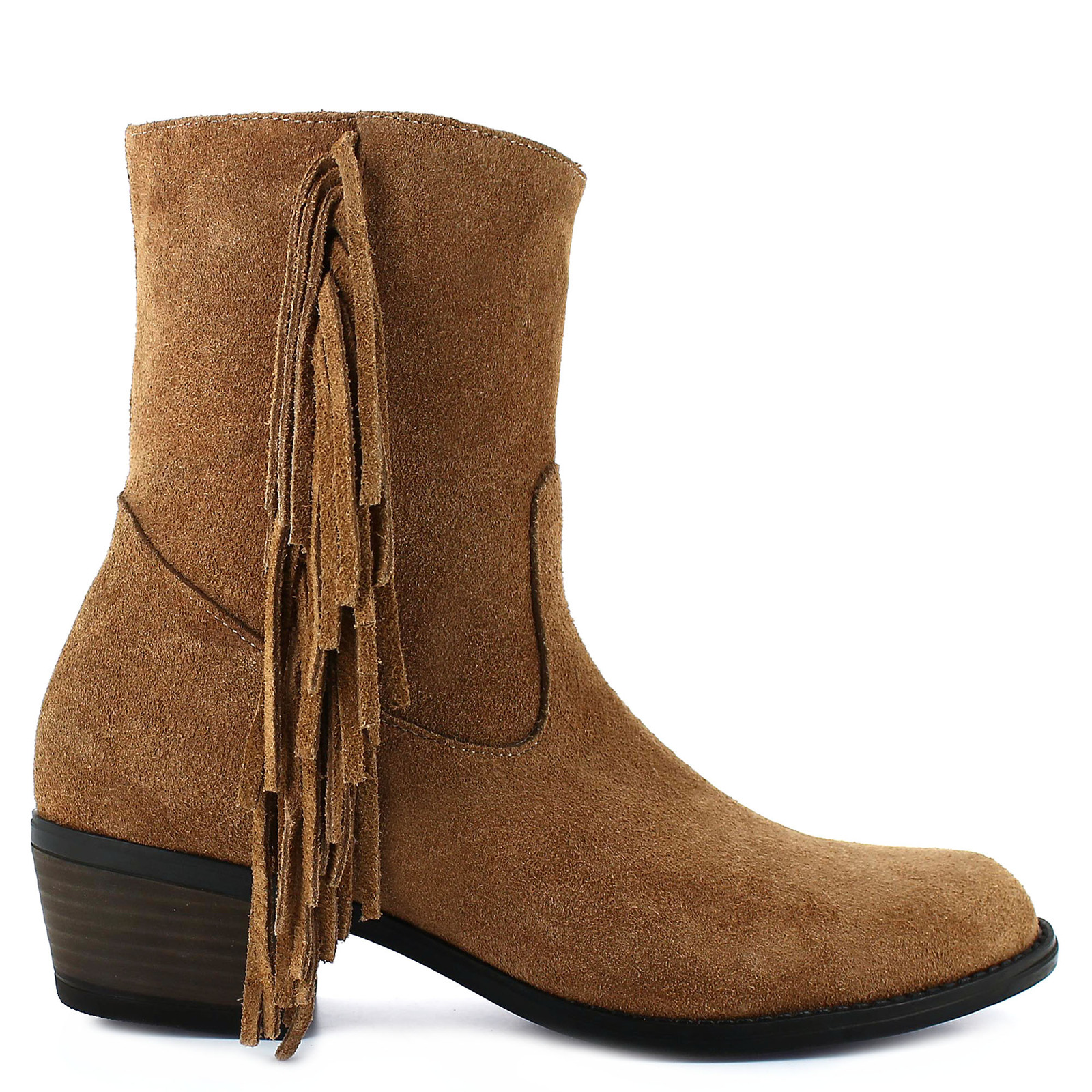 Women's Abigail leather western casual fringe boot Boots