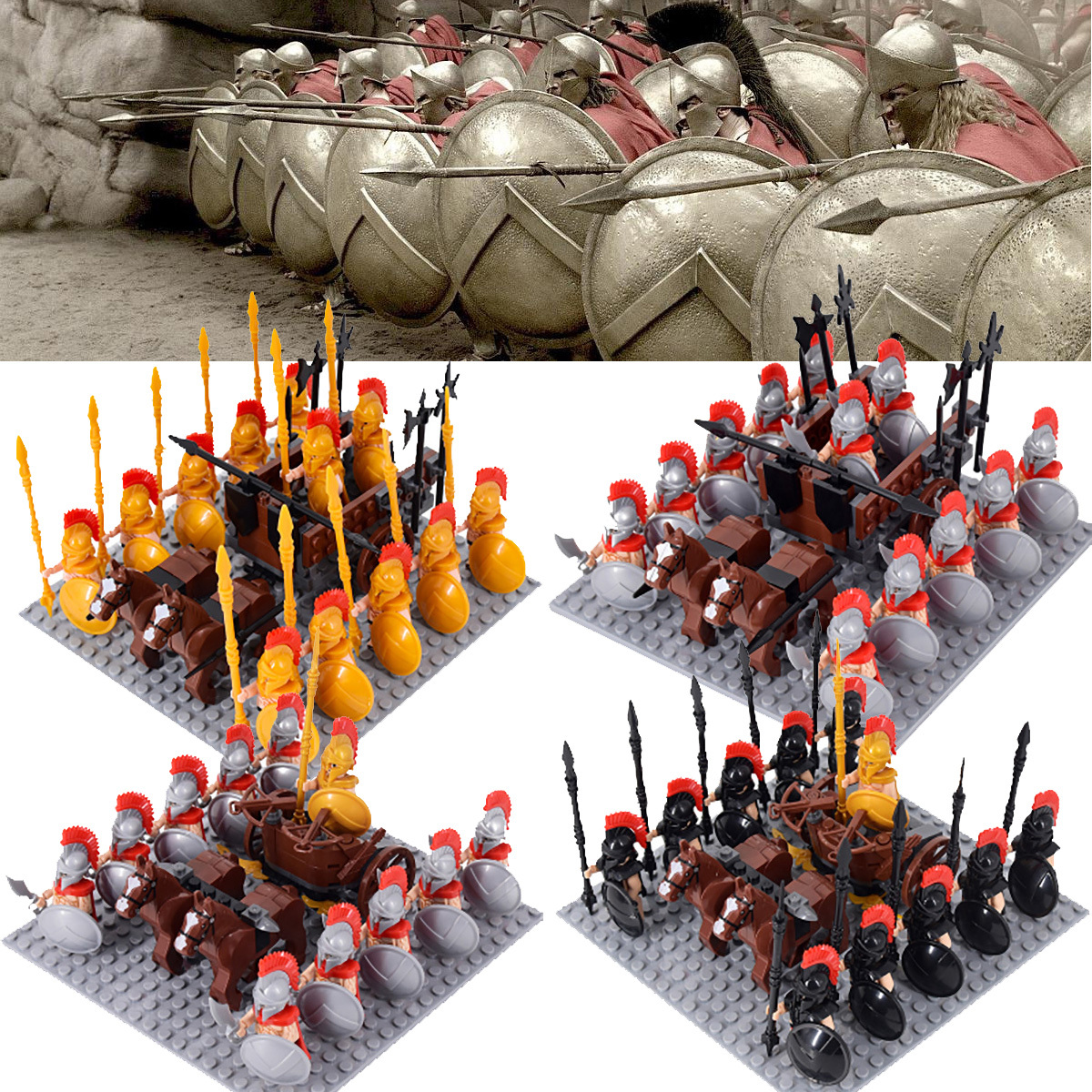 Medieval Greece Roman Centurion Legion Spartans War Chariot Army Minifigures Toy