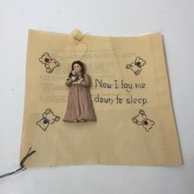 Now I Lay me Down to Sleep Needlepoint Canvas Girl Figurine 10&quot; x 9.75&quot; ... - $38.69