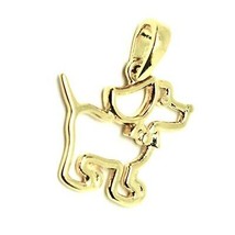 SOLID 18K YELLOW GOLD SMALL 13mm 0.5" DOG PENDANT, CHARMS, MADE IN ITALY image 2