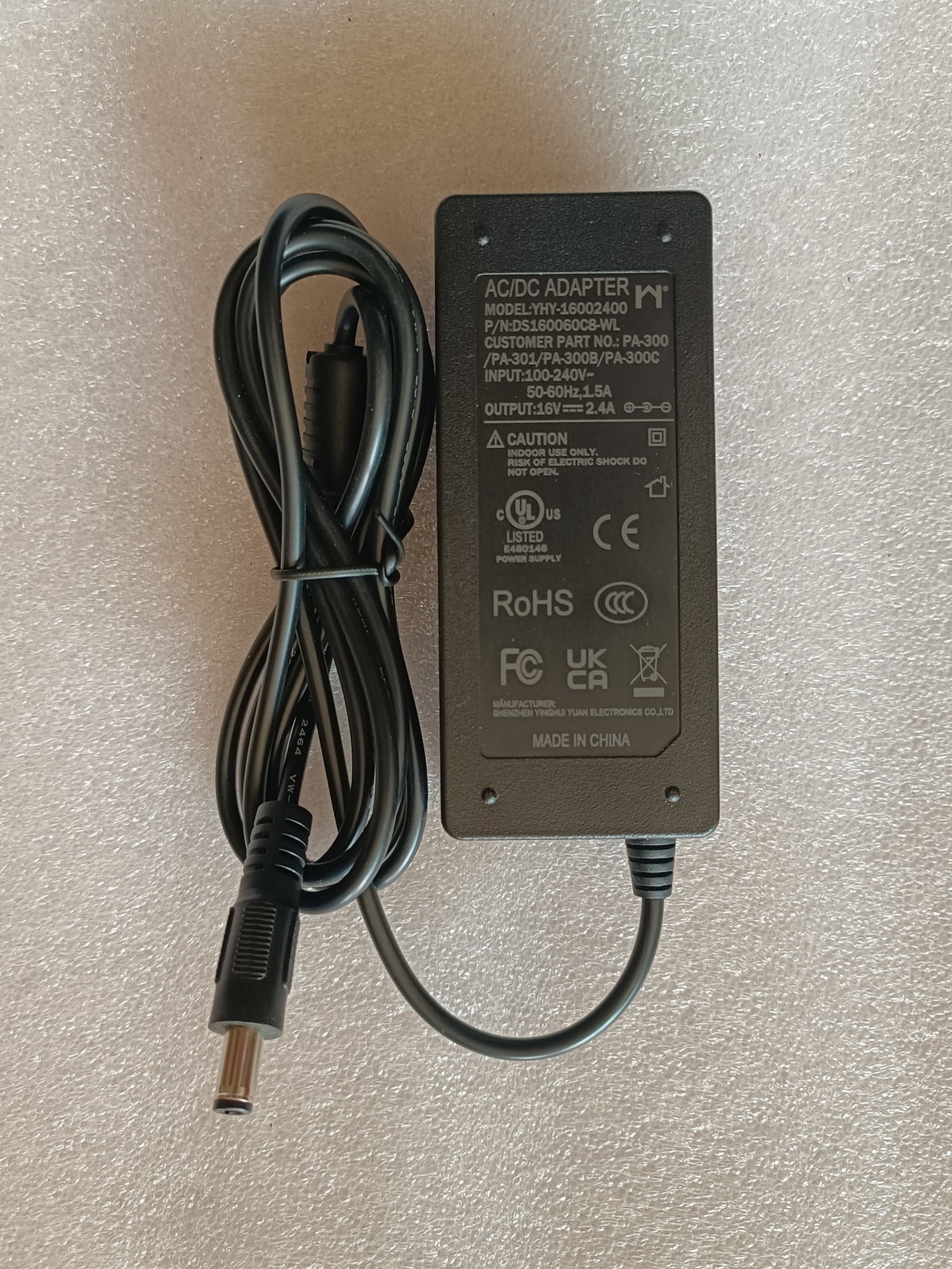 Yamaha PSR1000 PSR1100 PSR1500 AC Adapter 16V 2.4A 38W PA300C