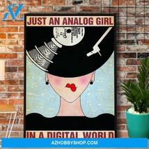 Vinyl Girl Just An Analog Girl In A Digital World Canvas And Poster - $49.99