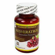 WooHoo Natural Resveratrol w/ Red Wine Extract 250 mg 100 Tabs,100% Natural - $22.86