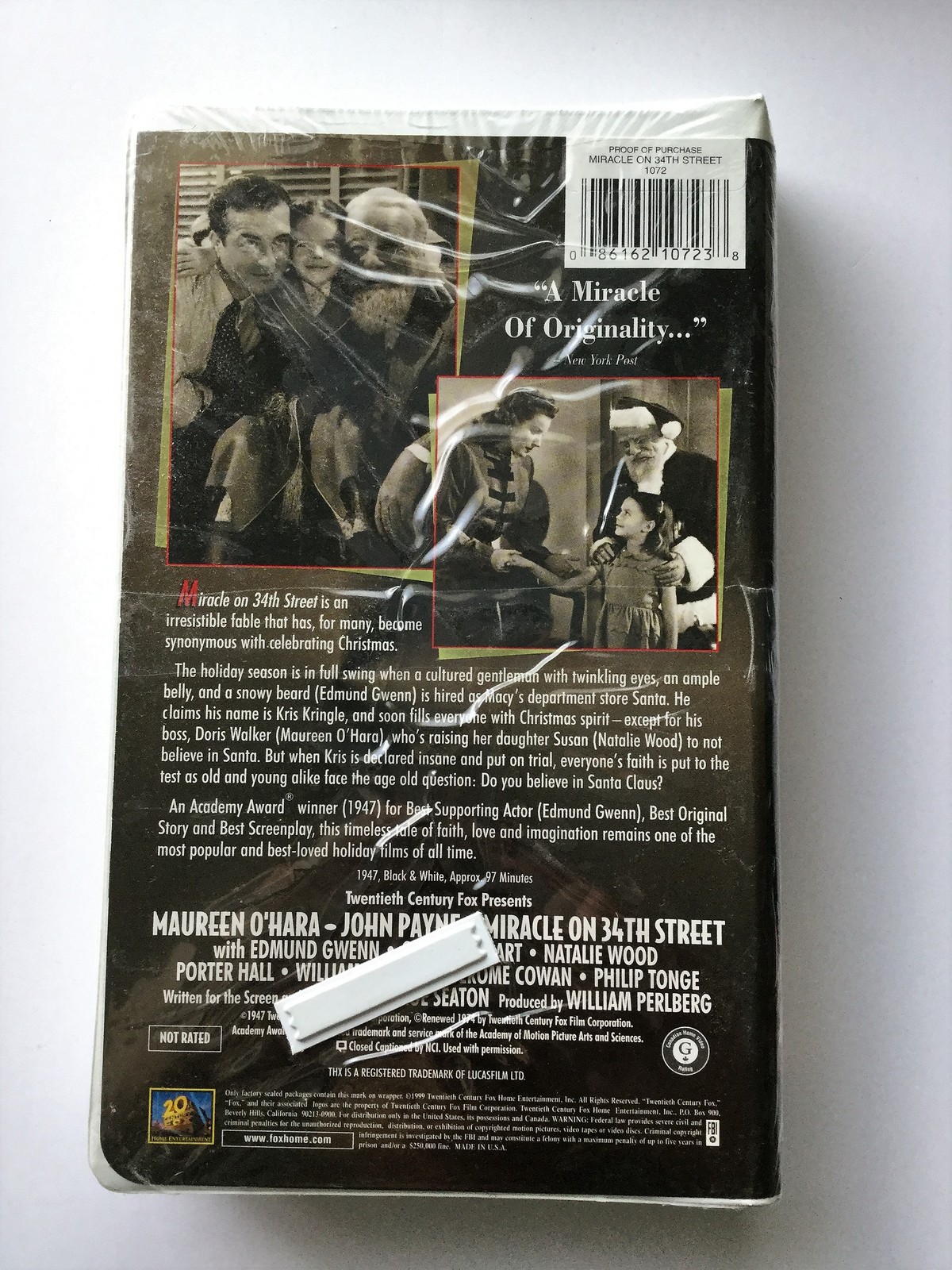 1947 Miracle On 34th Street (Factory Sealed) Black & White VHS ...