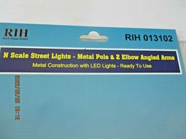 Rock Island Hobby # RIH013102 Street Lights Metal Pole w/2 Elbow Angled Arms (N) image 5