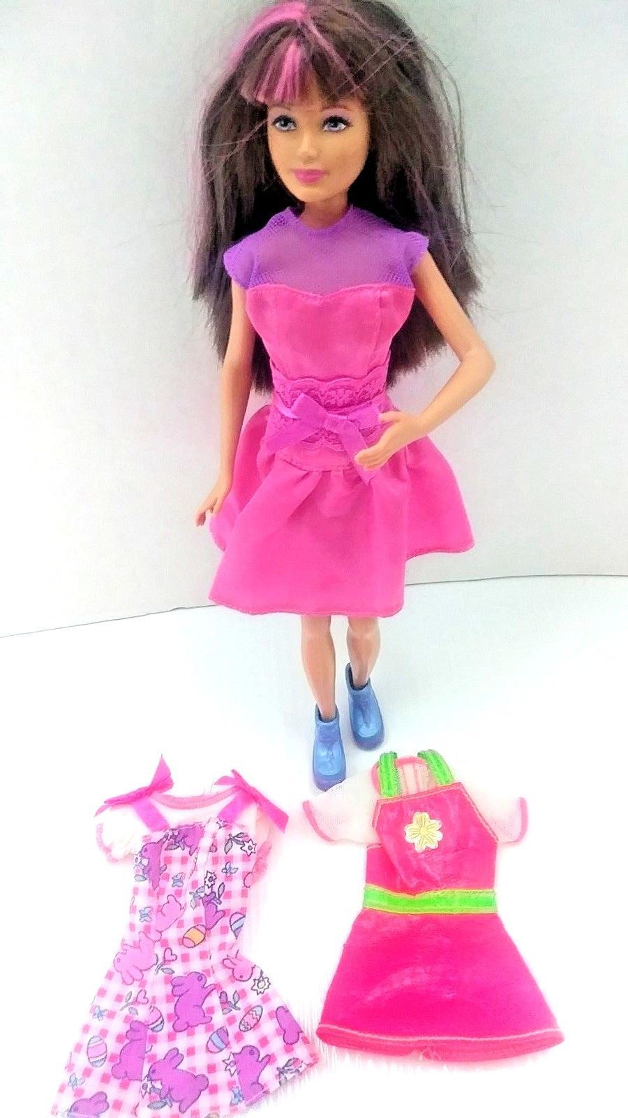 barbie with pink streak in hair
