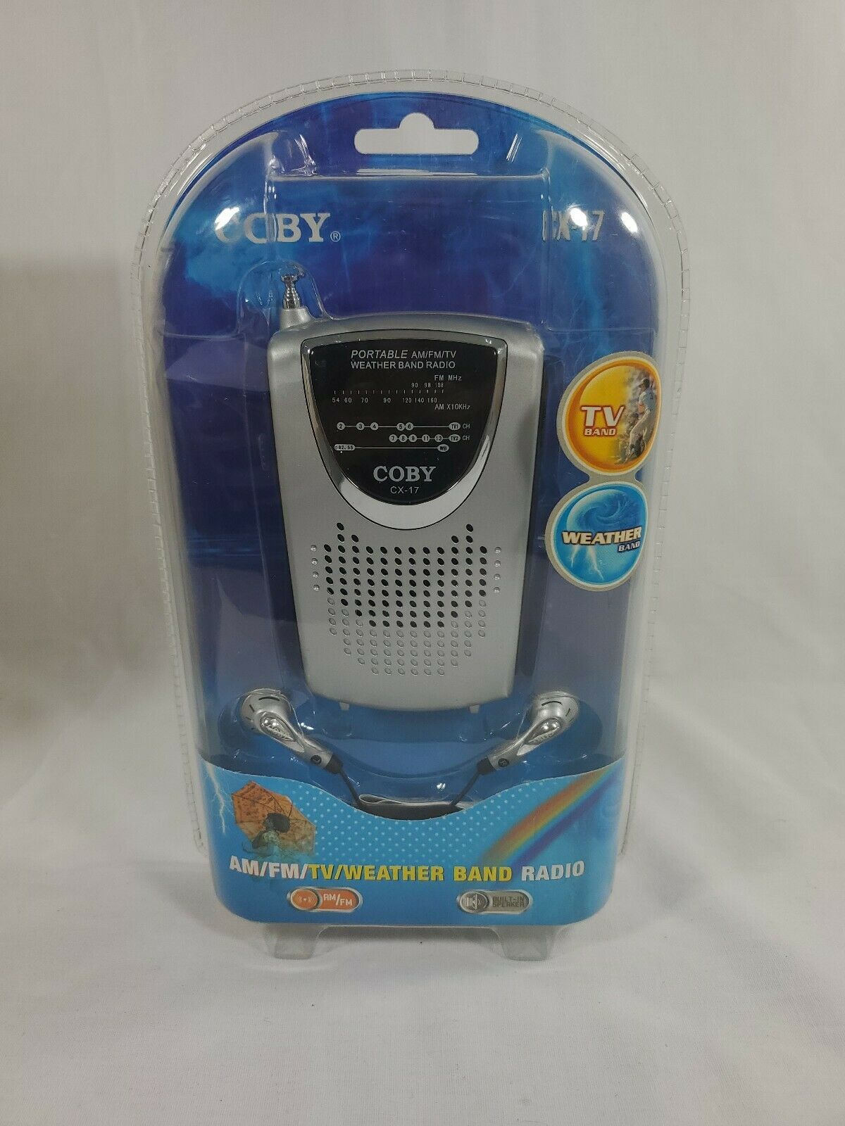 COBY CX17 New Portable AM/FM TV & Weather Band RADIO Antenna