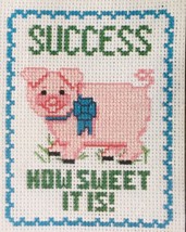 Sunset SUCCESS How Sweet it IS Pig Counted Cross Stitch Kit 945 Vintage New - $14.46