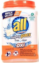 All With Stainlifters 46.8 Oz Oxi Free Clear 56 Ct Laundry Detergent Mighty Pacs