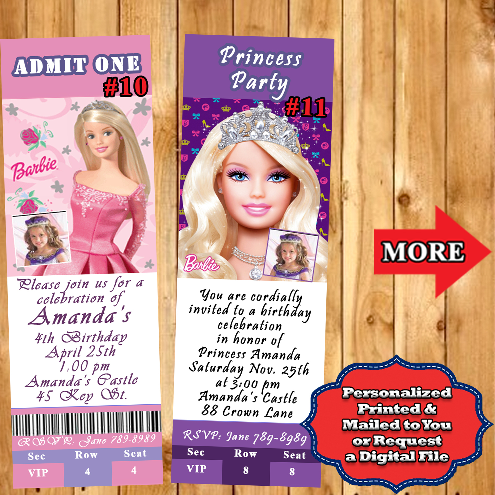 Barbie Birthday Party Invitations & ENVELOPES  2 PKGS Handbag Purse New 8 EA