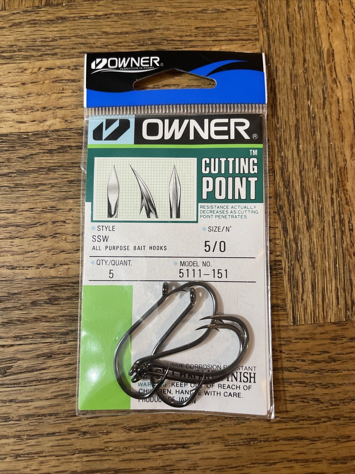 Owner SSW All Purpose Cutting Point Hook Size 5/0