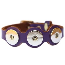 Purple Leather Snap Bracelet with Three Snaps - $4.83
