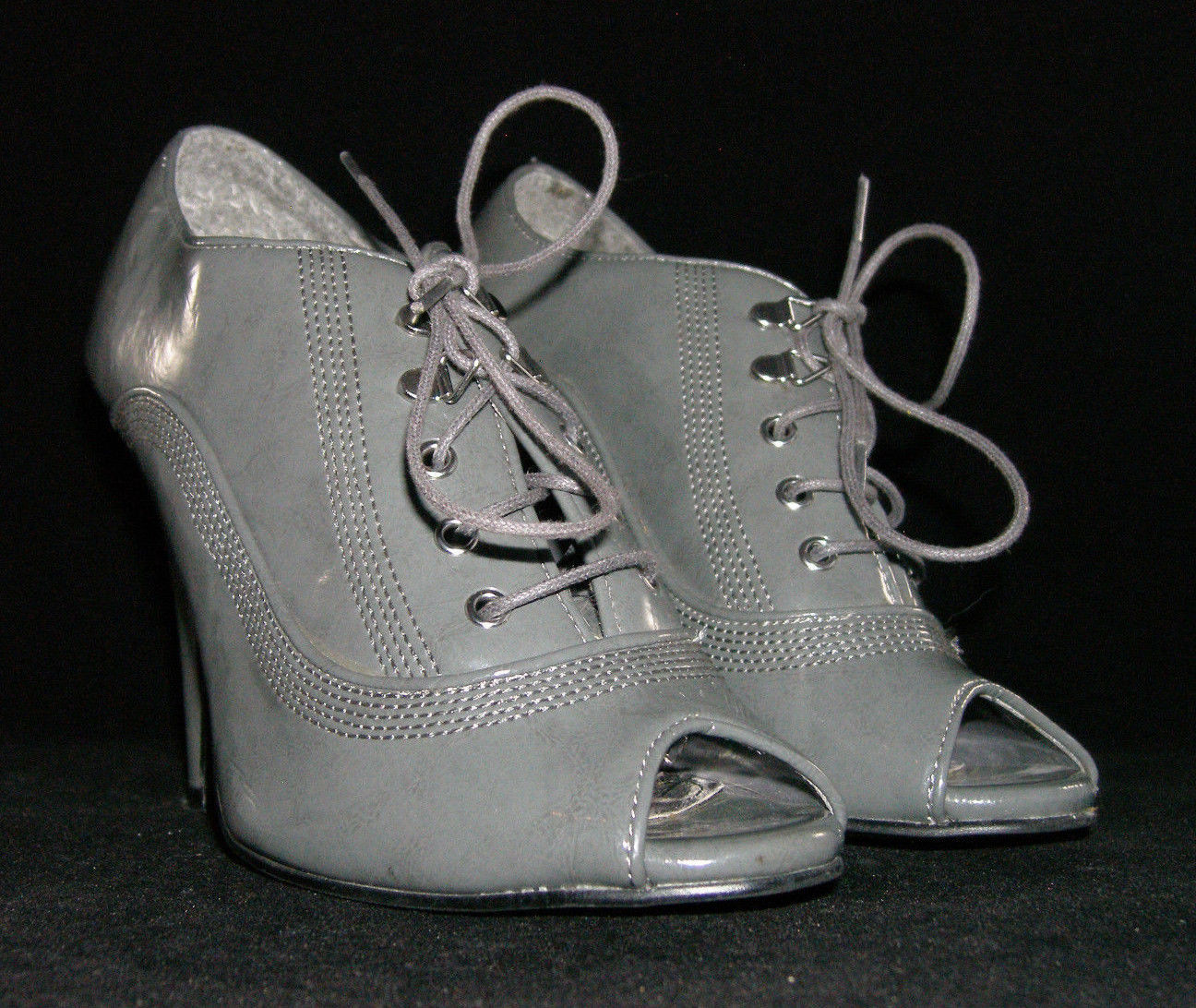 Barratts �Zola� peep toe patent lace up oxfords pump