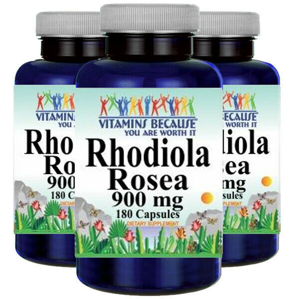 Rhodiola Extract Rosea 900 mg 3X180 Caps 3% Rosavins 1% Salidrosides