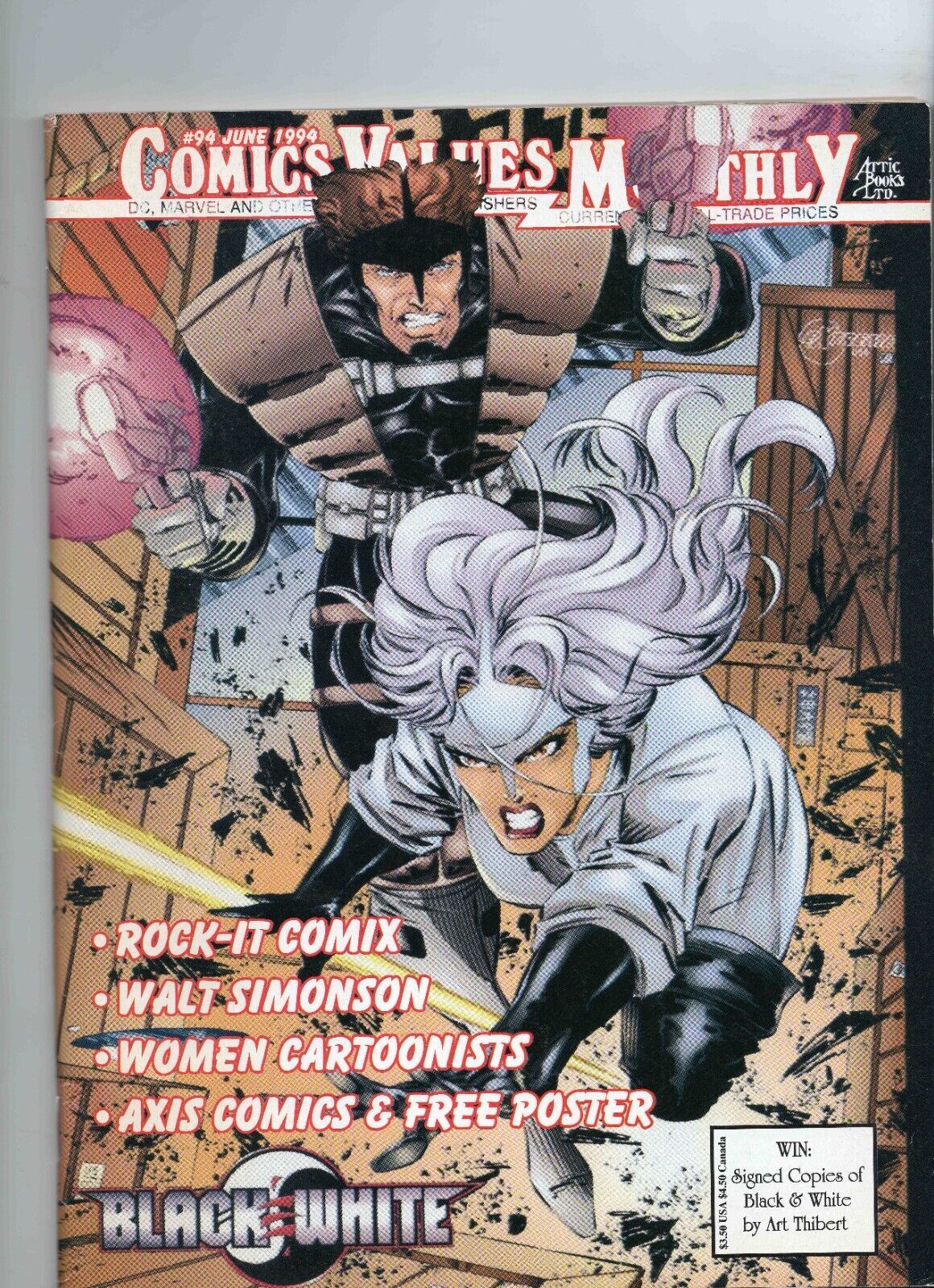VINTAGE 1994 Comic Values Monthly 94 Attic Books Art Thibert's Black