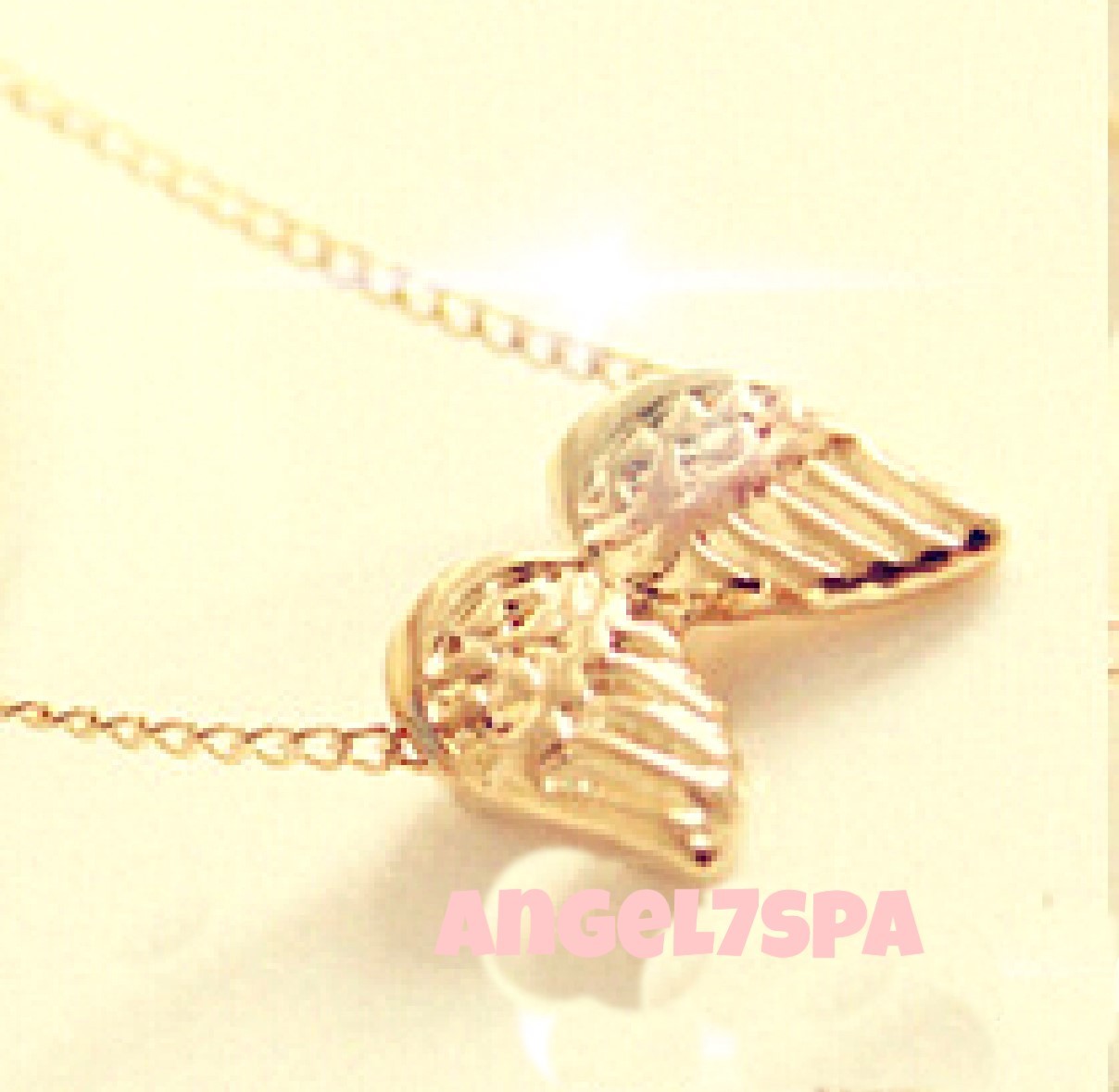 PROTECT ME FROM EVIL energy inbound   ANGEL WINGS NECKLACE