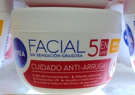 NIVEA FACIAL 5 ANTI ARRUGAS ANTI-WRINKLE CREAM - 200 ml - FREE SHIPPING - $16.44