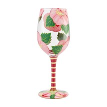 Lolita Wine Glass Pink Hibiscus 9" High 15 oz Gift Boxed Collectible #6007474 image 2