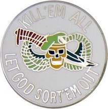 Vintage Kill'Em All Let God Sort'Em Out Lapel Pin - 1990's - $12.00