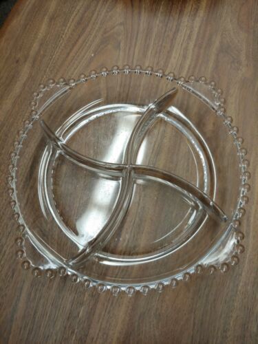 Candlewick 4-part Round Relish DishTrayPlate by Imperial Glass-Ohio