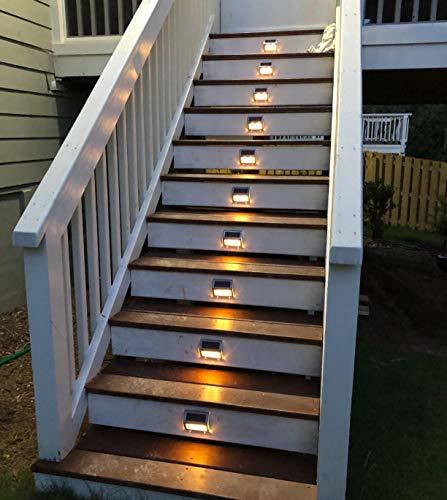 [10 Pack] Bjour Solar Step Lights Led Stair Light Deck Lighting (warm 