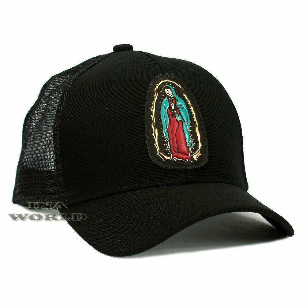 Virgin Mary Guadalupe Hat PVC Patched Snapback Mesh Curved Bill