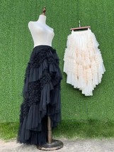 BLACK High Low Tulle Skirt Holiday Skirt Outfit Hi-lo Layered Tulle Skirt Plus image 2