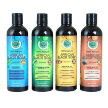 Liquid African Black Soaps - Unscented, Black Seed, Moringa, Peppermint - 16 Oz - $150.00