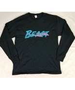 Mr Beast YouTube YouTuber Retro 80&#39;s Style Logo Long Sleeve Black T-Shir... - $24.63