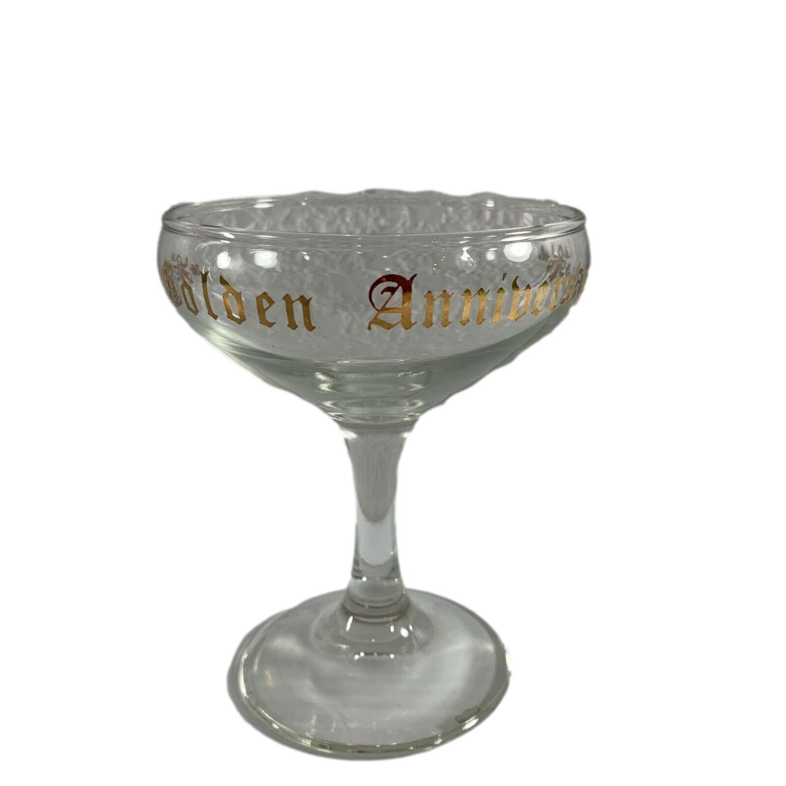 Primary image for Vintage 50th Golden Wedding Anniversary Champagne Wine Toasting Glass Decor