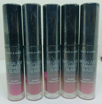 Mixed Lot Of 5 Shades New Wet N Wild Megalast Stained Glass Lip Gloss ~ Sealed - $15.79